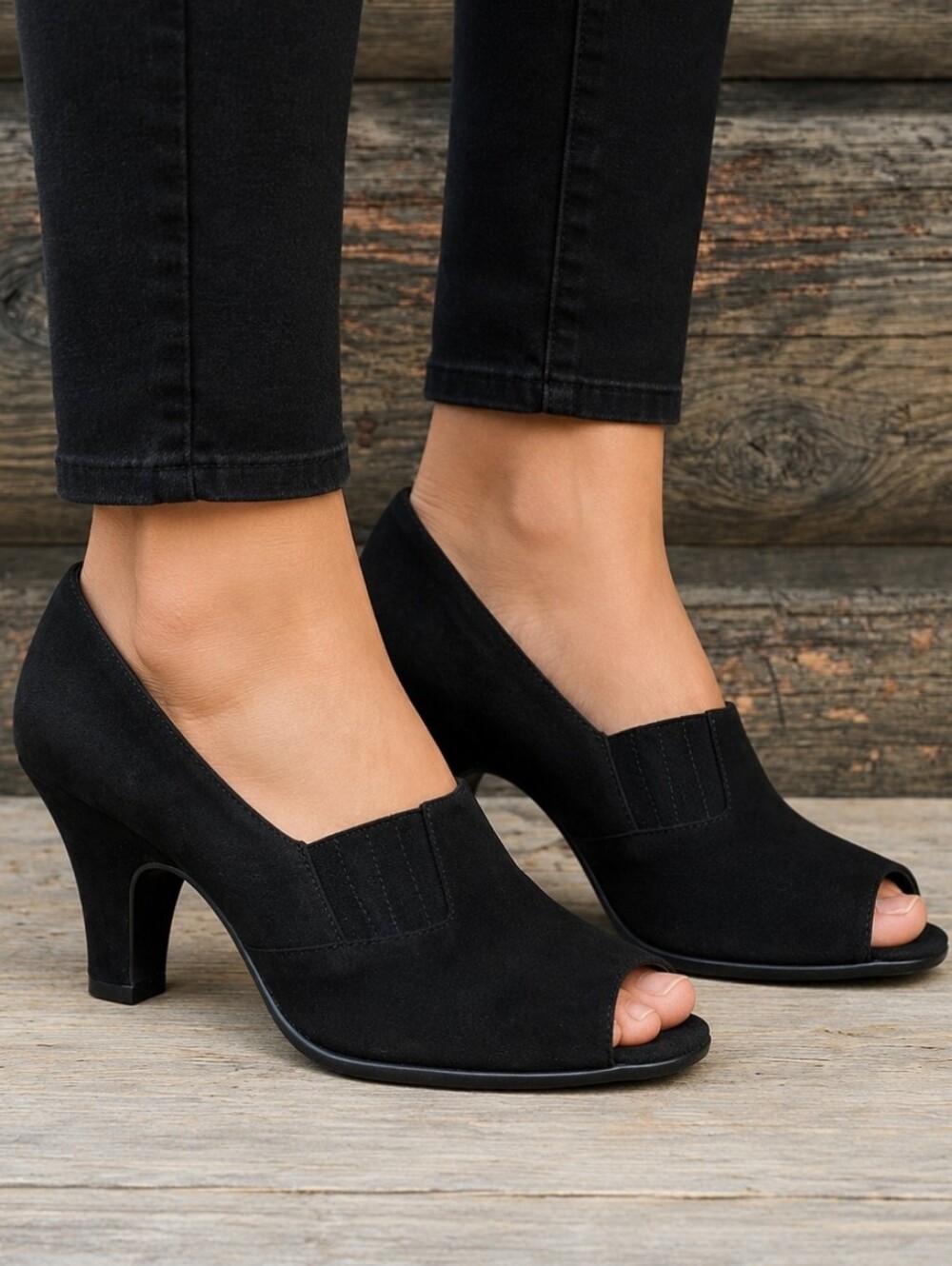 Aerosoles Georgina Y2K Office Siren Revival Suede Peep Toe Shootie Heels 7.5M